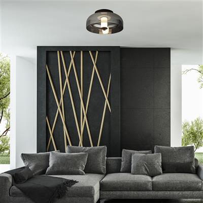 Branscombe 1Lt LED Flush Ceiling Light Matt Black - Comet Lighting