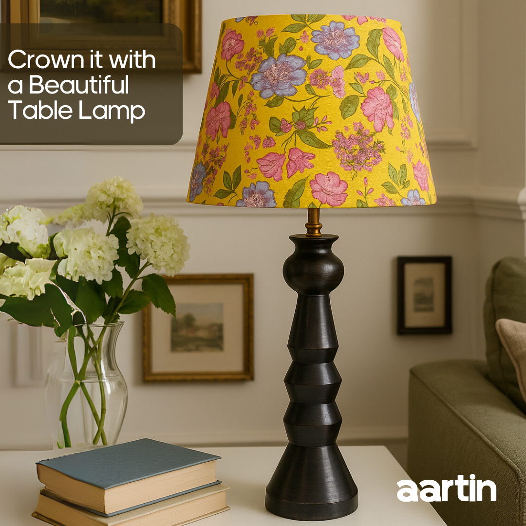 AARTIN 35 CM CITRUS BOUQUET STRAIGHT EMPIRE ROLLED LAMPSHADE IN COTTON