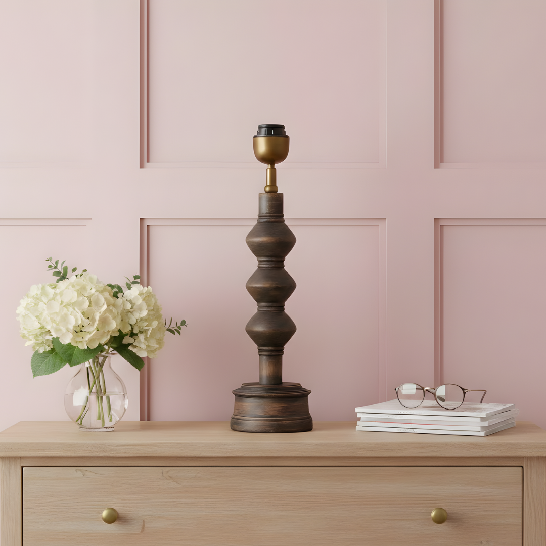 AARTIN Juno Wood Table Lamp - Dark Natural Wood ( Base Only )