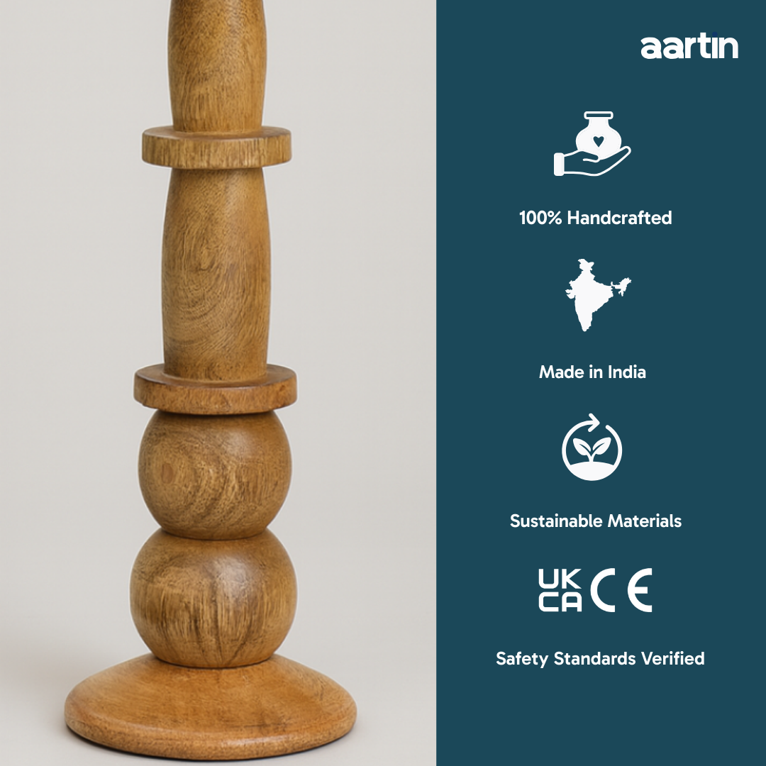 AARTIN HAZEL TABLE LAMP IN WOOD WITH NATURAL WOOD FINISH(BASE ONLY)