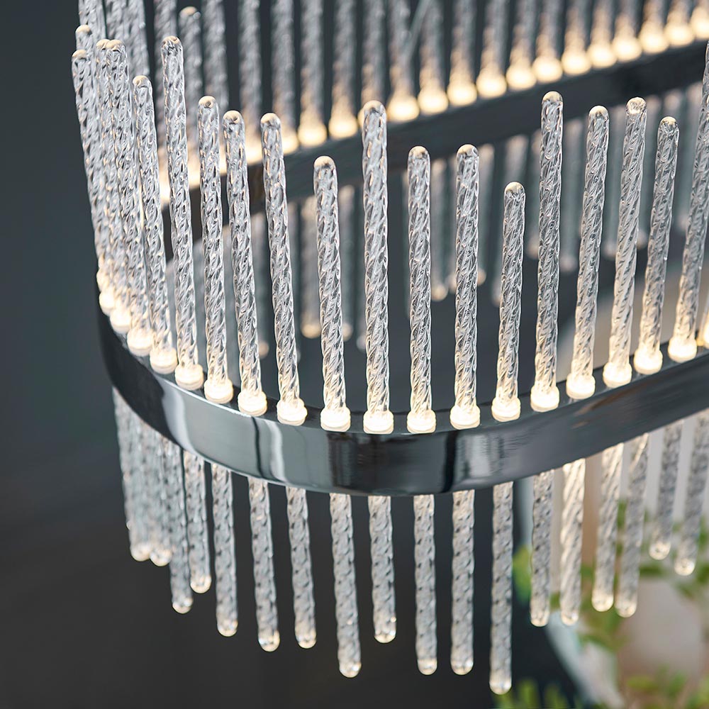 Ribble Linear Pendant Ceiling Light Chrome