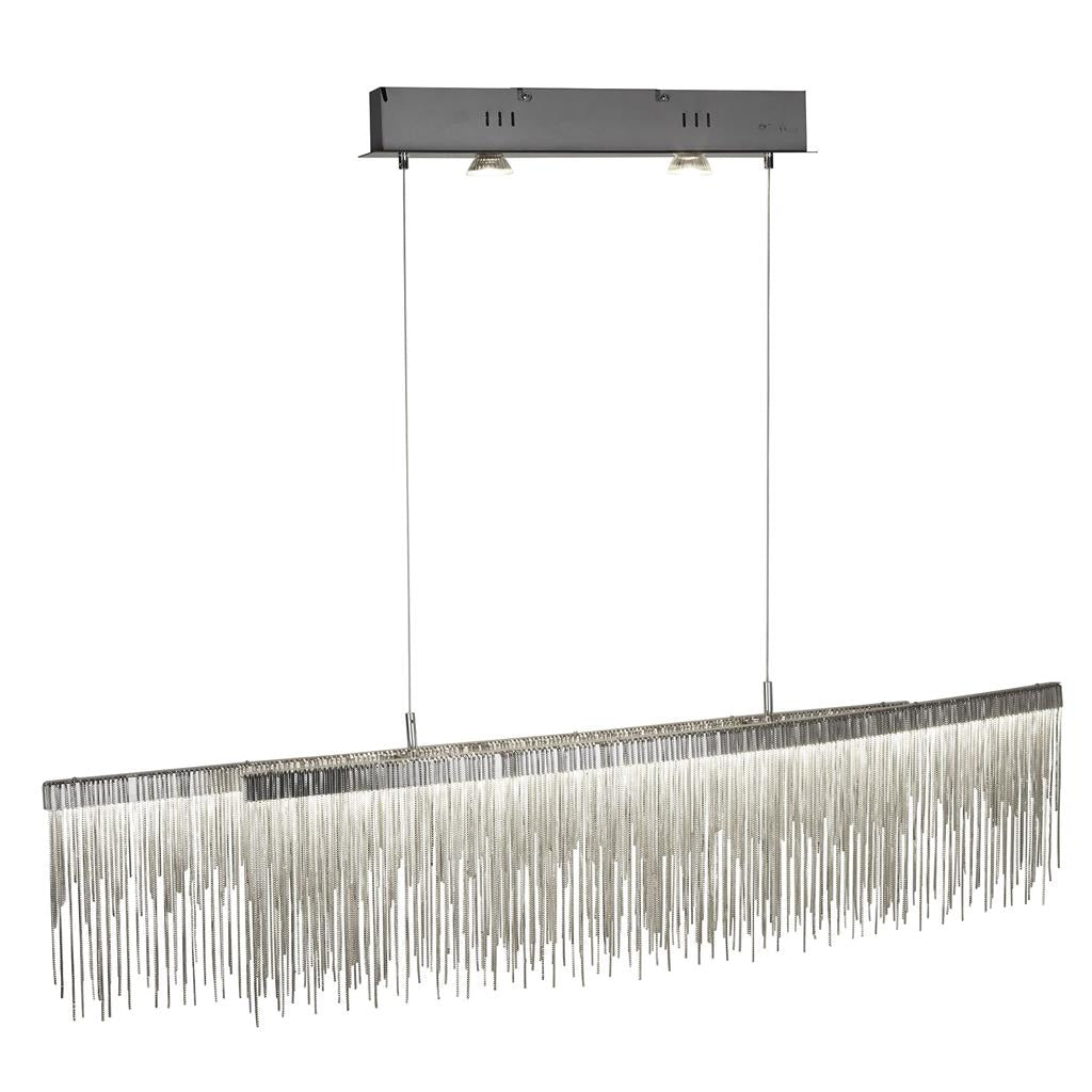 Memphis LED Bar - Satin Silver, Link Waterfall Dressing - Comet Lighting