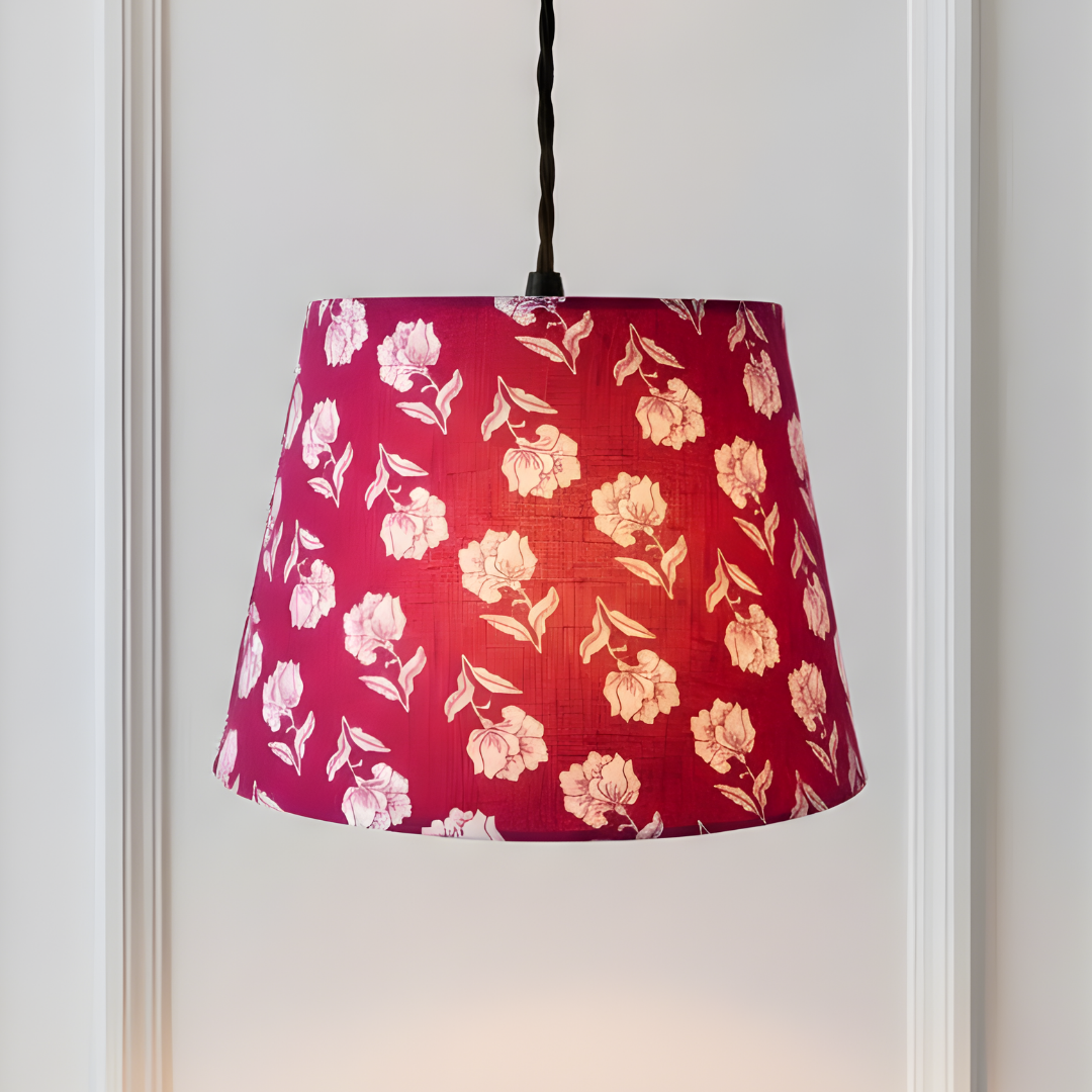 AARTIN 35 CM Cherry Blossom Cotton Lampshade - Straight Empire ( Shade Only )