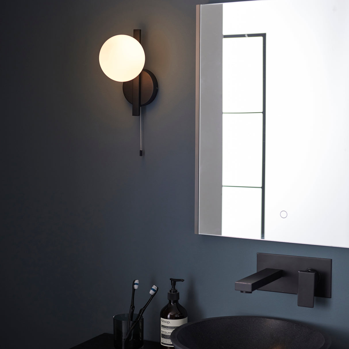 Skeena Wall Light Matt Black - Comet Lighting