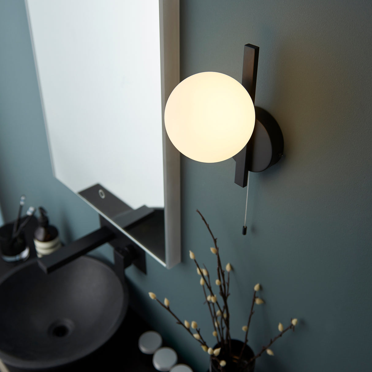 Skeena Wall Light Matt Black - Comet Lighting
