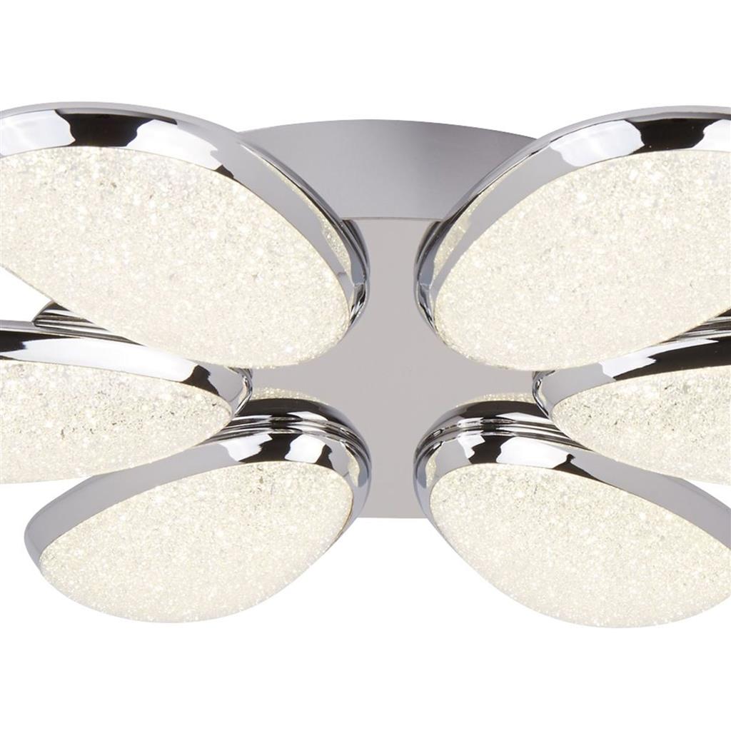 Frenchbeer 6Lt LED Flush Ceiling Light Chrome - Comet Lighting