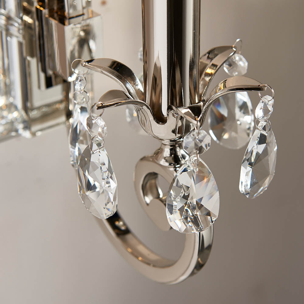 Oksana Nickel Single Wall Light & Chocolate Shade - Comet Lighting