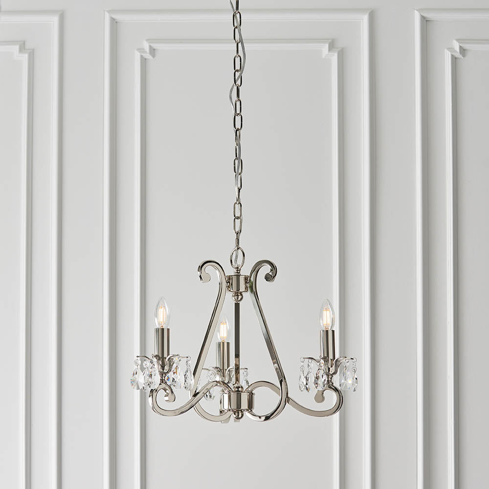 Oksana Nickel 3-Light Pendant Ceiling Light - Comet Lighting