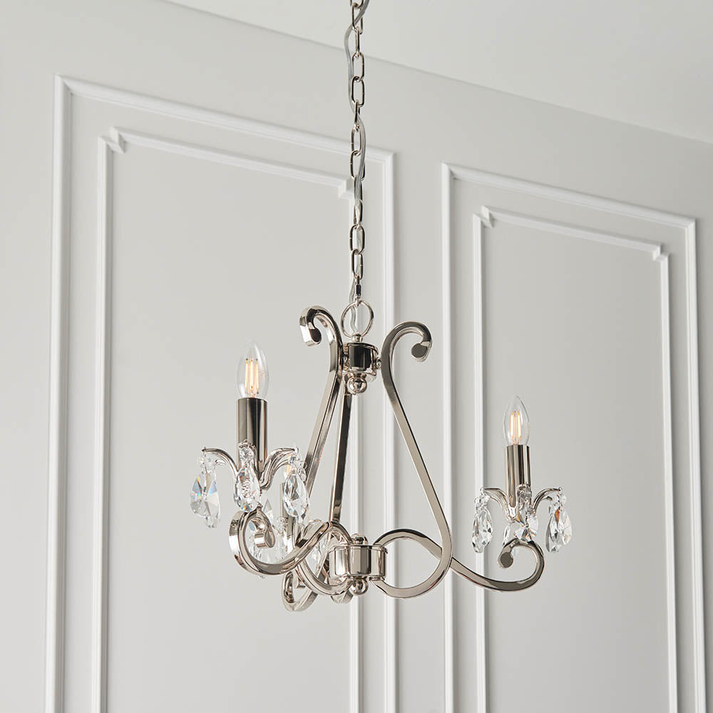 Oksana Nickel 3-Light Pendant Ceiling Light - Comet Lighting