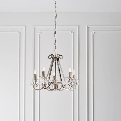 Oksana Nickel 5-Light Pendant Ceiling Light - Comet Lighting