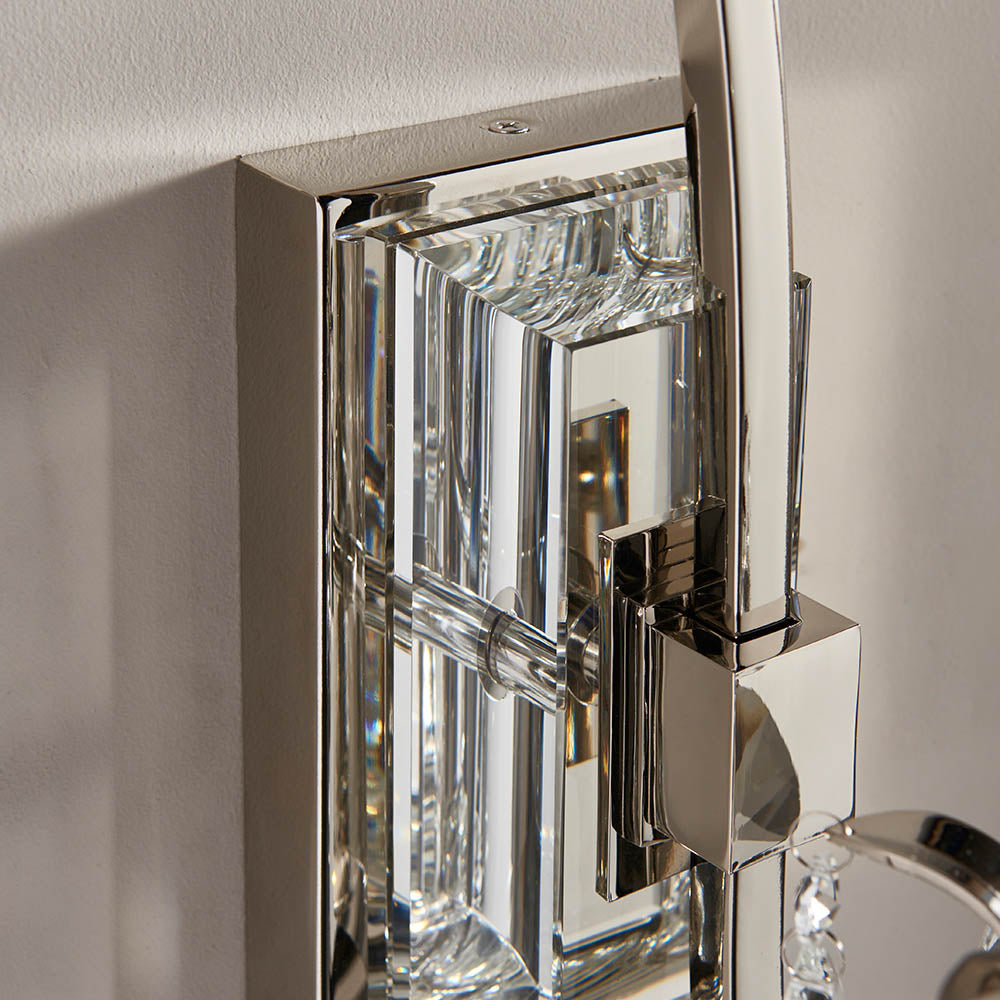 Oksana Nickel Single Wall Light - Comet Lighting