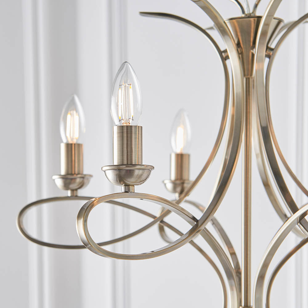 Penn Brushed Brass 6-Light Pendant Ceiling Light - Comet Lighting