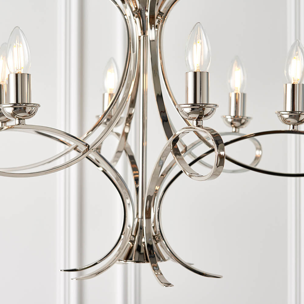 Penn Nickel 6-Light Pendant Ceiling Light - Comet Lighting