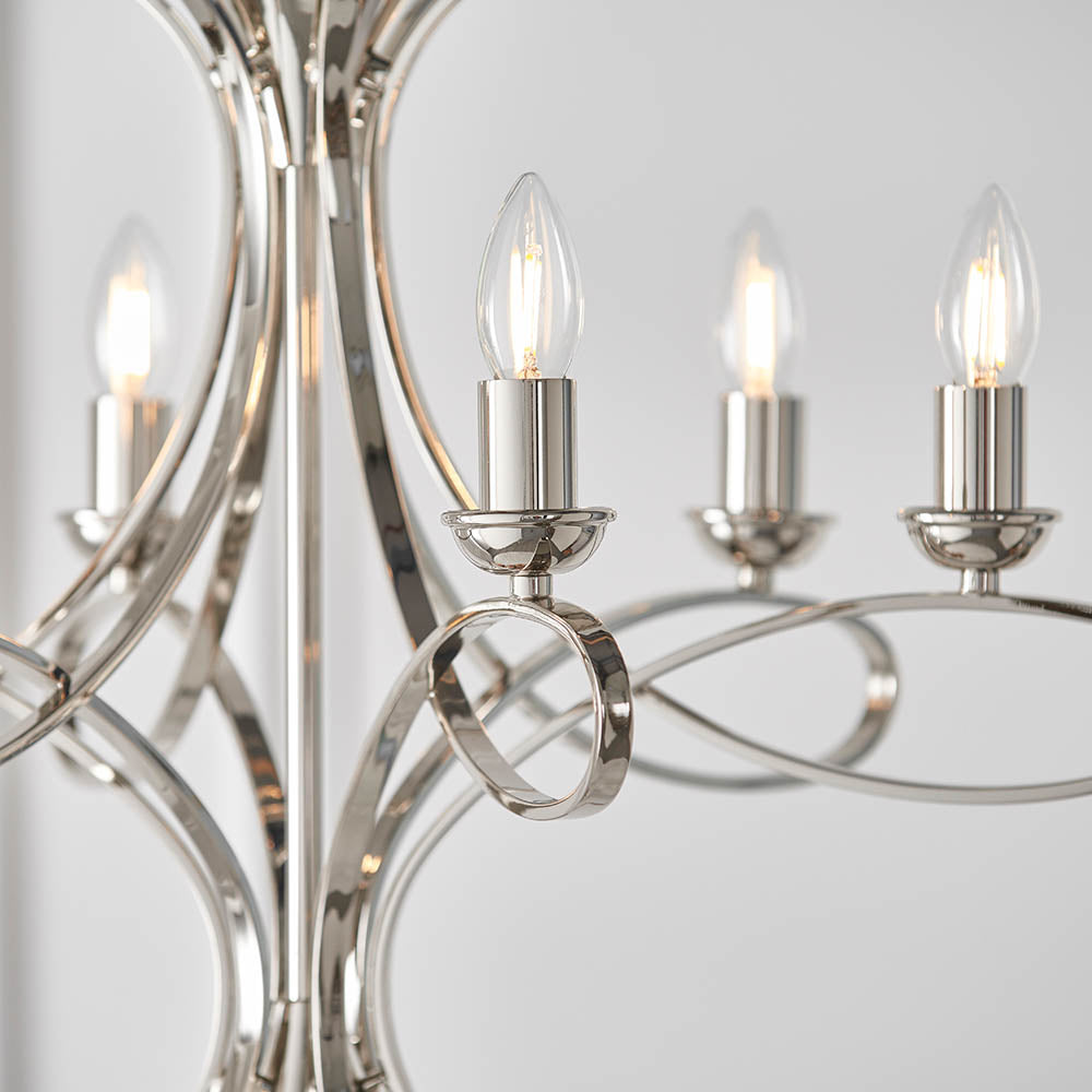 Penn Nickel 6-Light Pendant Ceiling Light - Comet Lighting