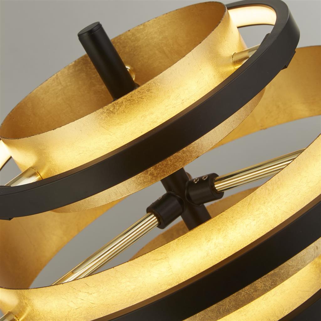 Filleigh 3Lt LED Table Lamp Black/Gold Leaf - Comet Lighting