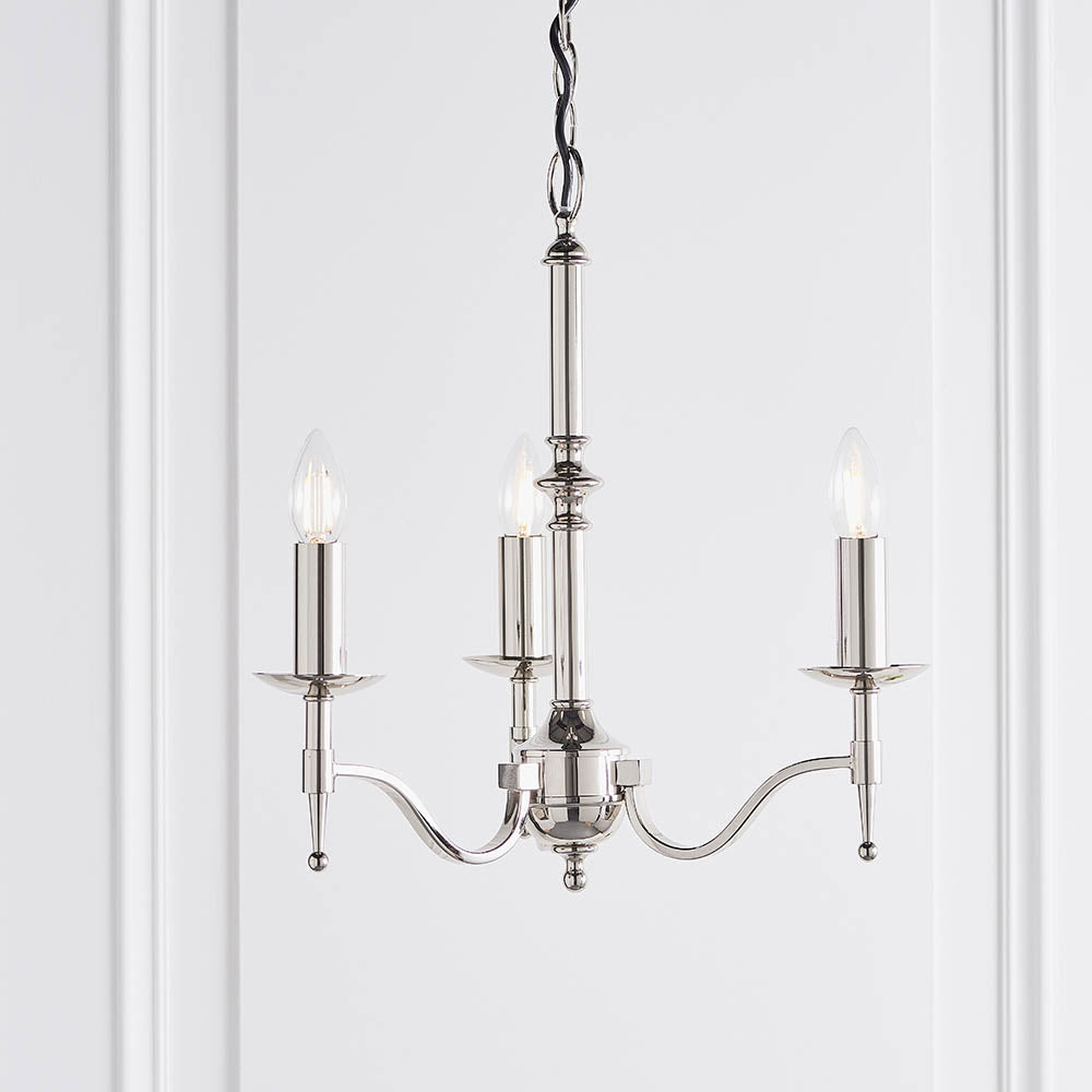 Stanford Nickel 3-Light Pendant Ceiling Light - Comet Lighting