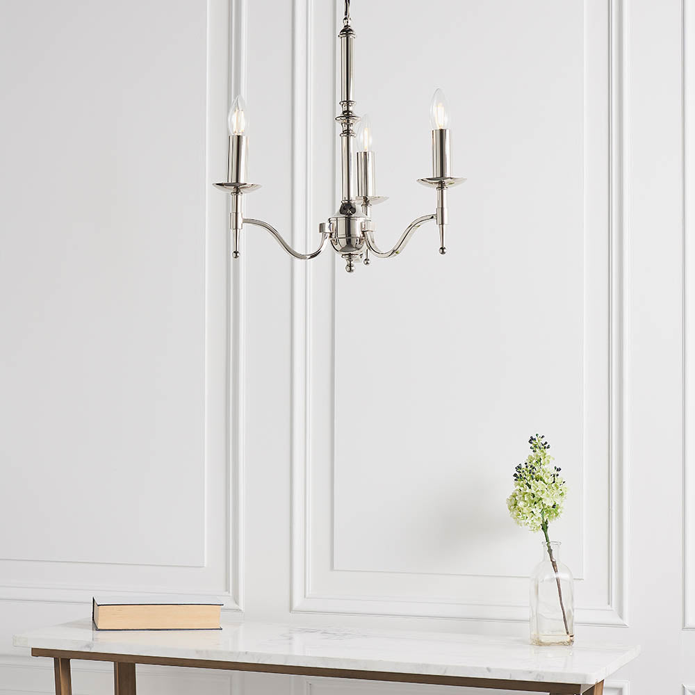 Stanford Nickel 3-Light Pendant Ceiling Light - Comet Lighting