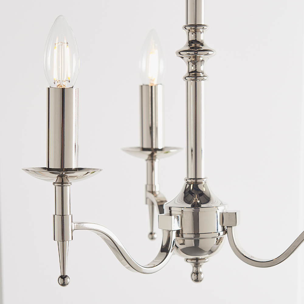 Stanford Nickel 3-Light Pendant Ceiling Light - Comet Lighting