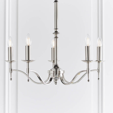 Stanford Nickel 5-Light Pendant Ceiling Light - Comet Lighting