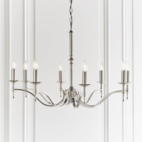 Stanford Nickel 8-Light Pendant Ceiling Light - Comet Lighting