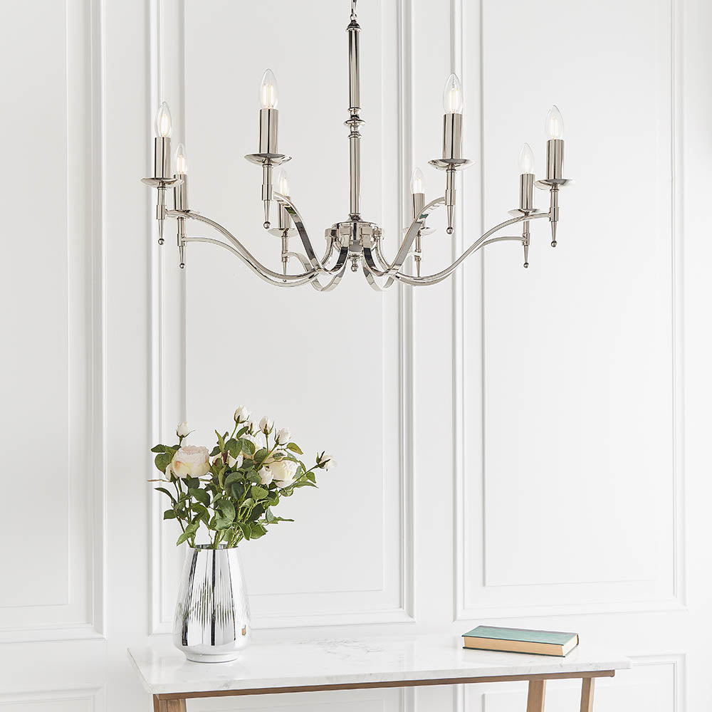 Stanford Nickel 8-Light Pendant Ceiling Light - Comet Lighting
