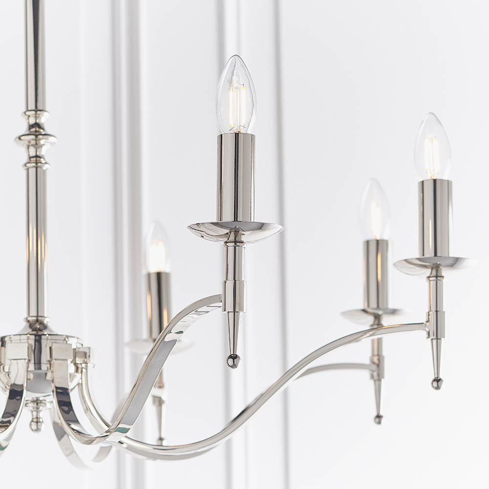 Stanford Nickel 8-Light Pendant Ceiling Light - Comet Lighting