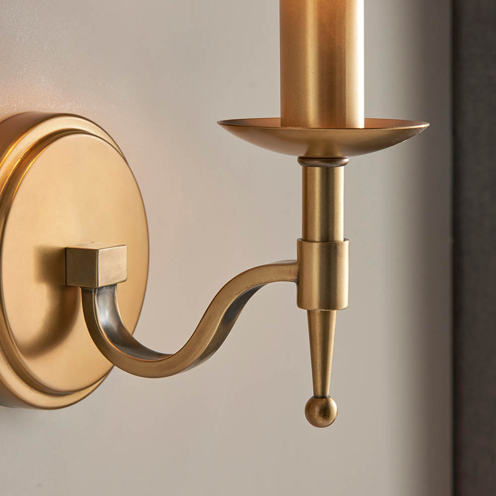 Stanford Antique Brass Single Wall Light - Comet Lighting