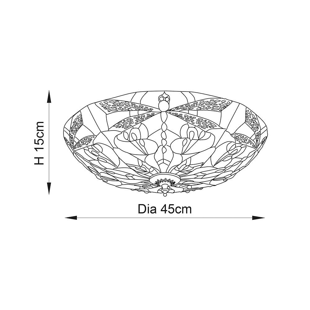 Ashton Large 2-Light Flush Ceiling Light - Comet Lighting
