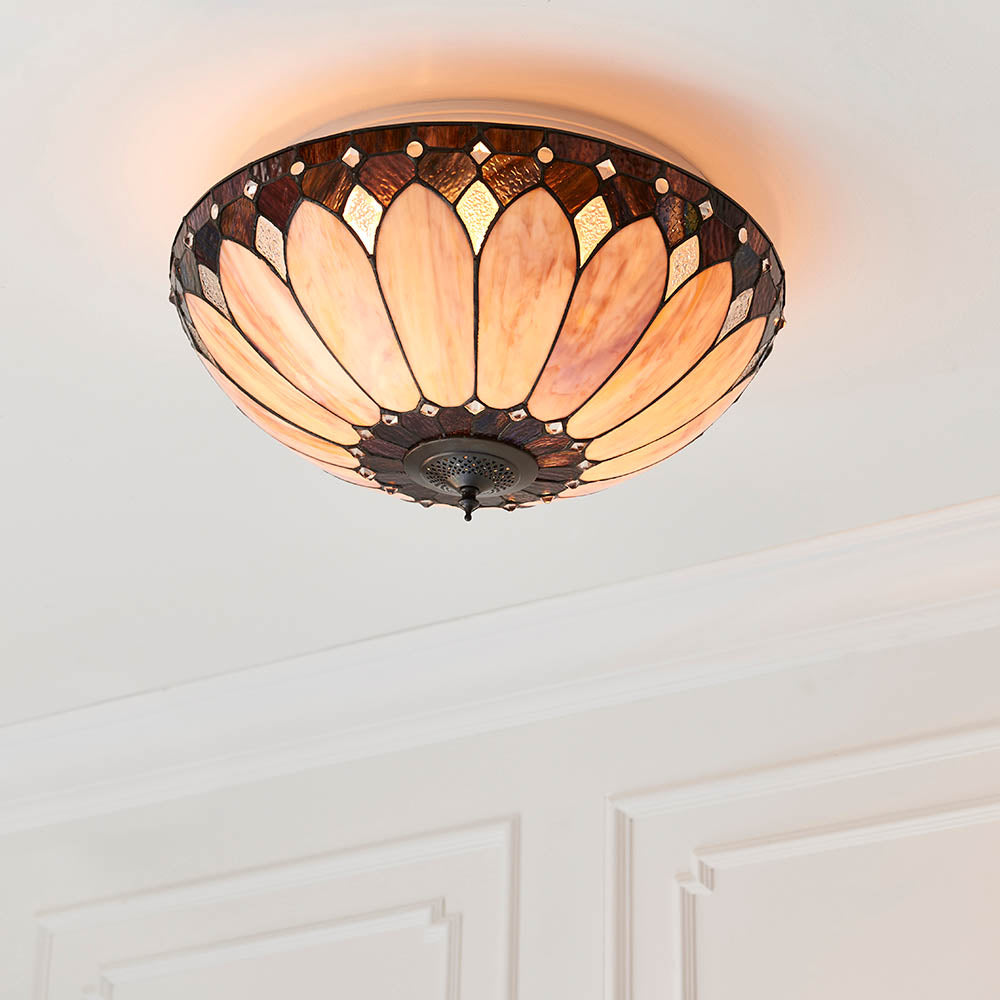 Brooklyn Large 2-Light Flush Ceiling Light - Comet Lighting