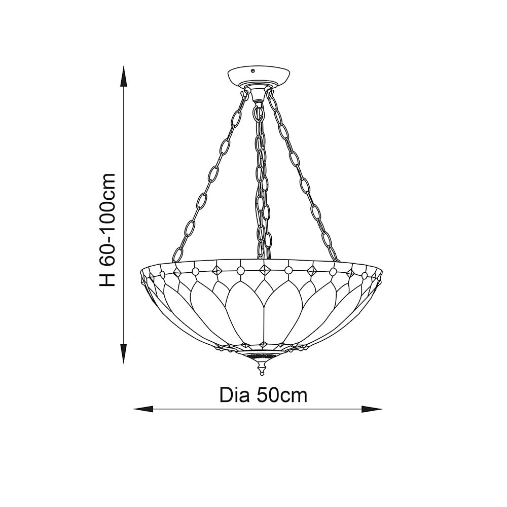 Brooklyn Large Inverted 3-Light Pendant Ceiling Light - Comet Lighting
