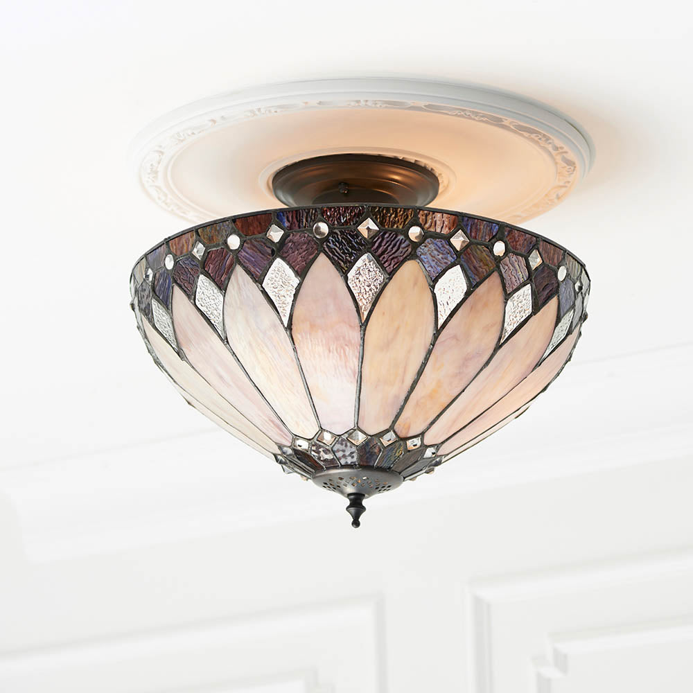 Brooklyn Medium 3-Light Semi Flush Ceiling Light - Comet Lighting