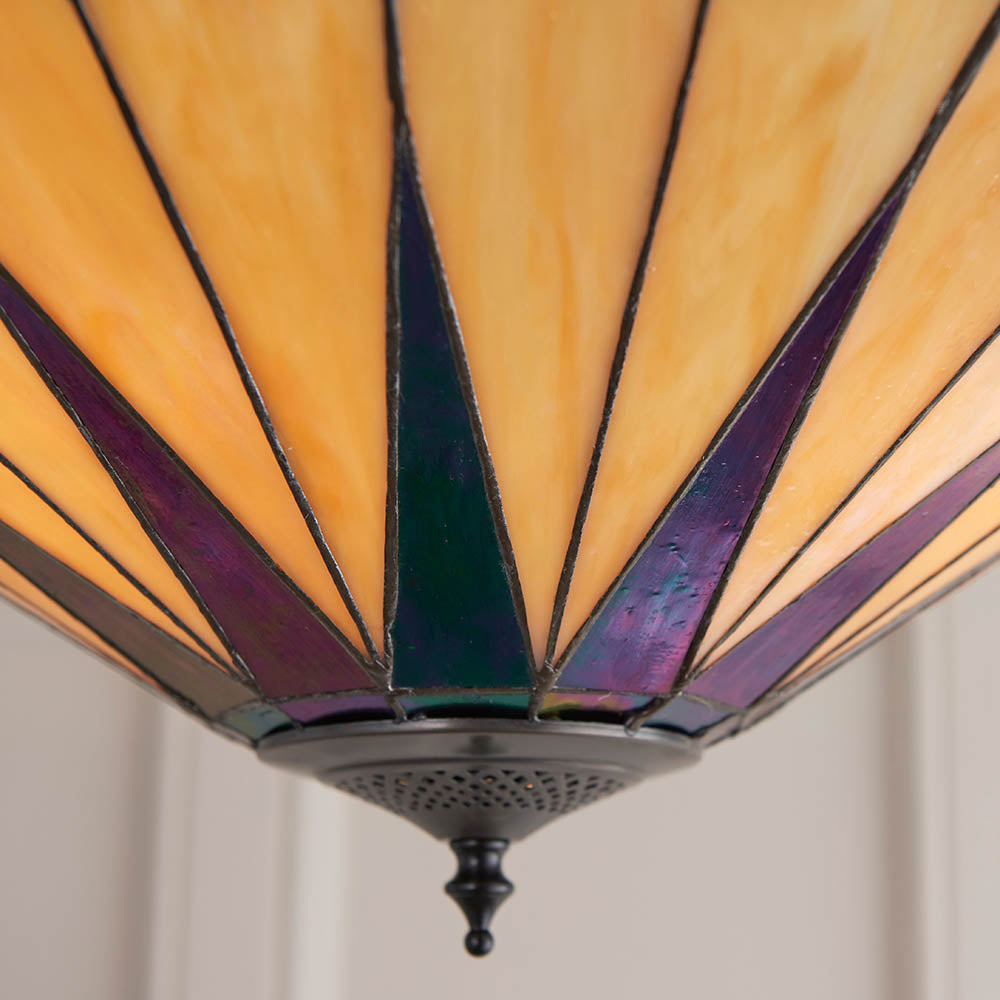 Dark Star Large 3-Light Semi Flush Ceiling Light - Comet Lighting