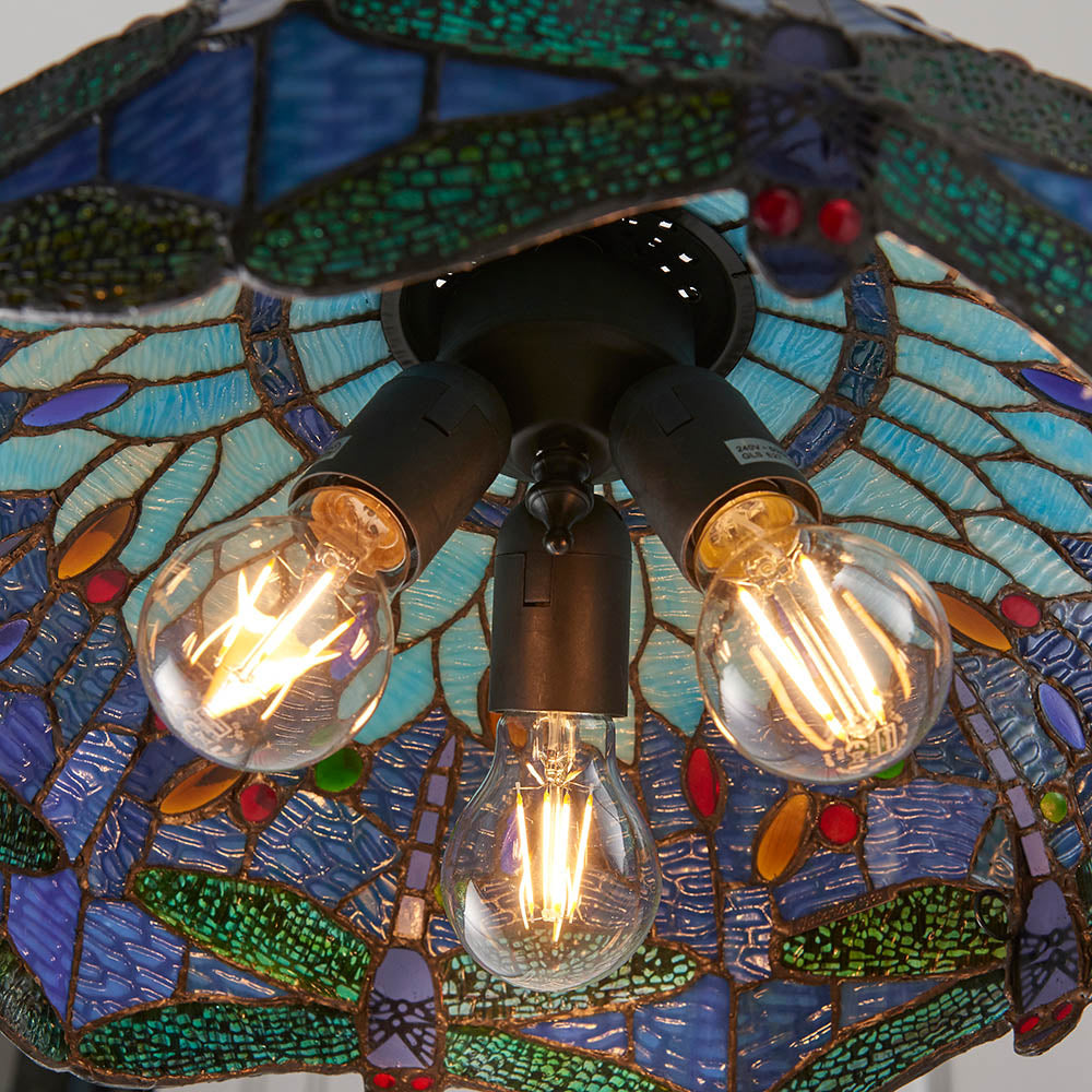 Dragonfly Blue Medium 3-Light Pendant Ceiling Light - Comet Lighting