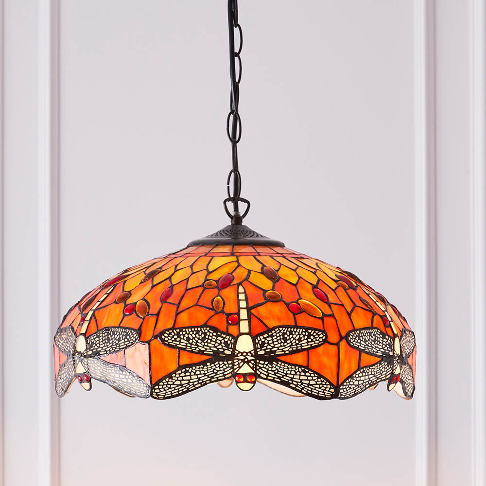 Dragonfly Flame Medium 3-Light Pendant Ceiling Light - Comet Lighting