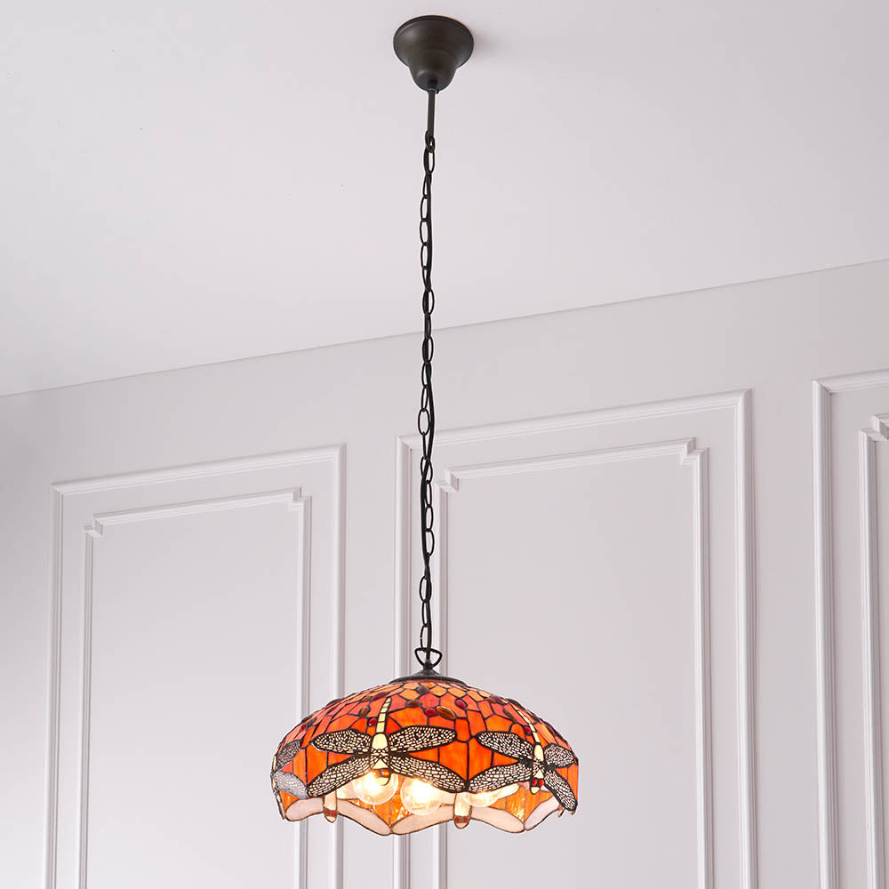 Dragonfly Flame Medium 3-Light Pendant Ceiling Light - Comet Lighting