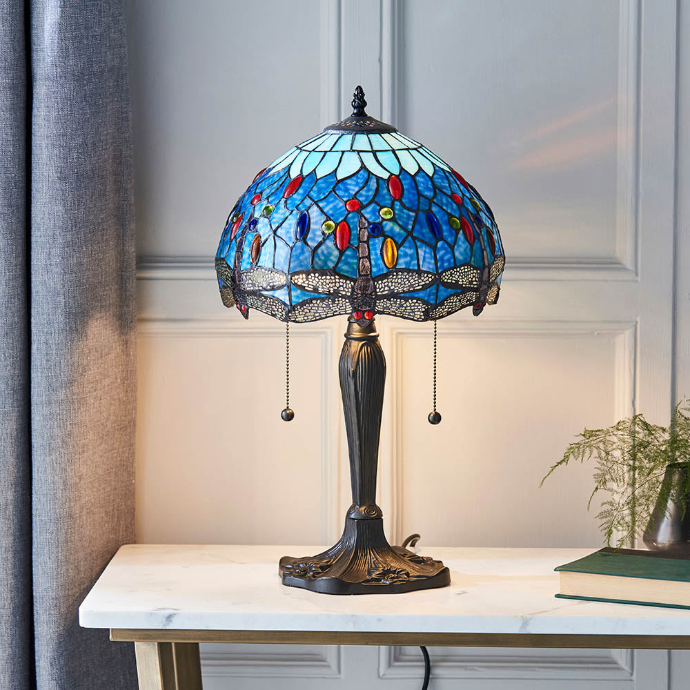 Dragonfly Blue Small Table Lamp - Comet Lighting