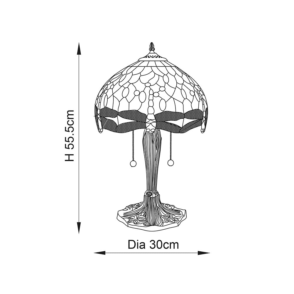 Dragonfly Blue Small Table Lamp - Comet Lighting