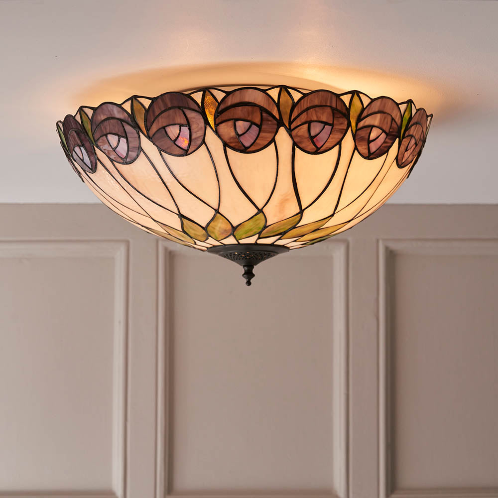 Hutchinson Large 2-Light Flush Ceiling Light - Comet Lighting