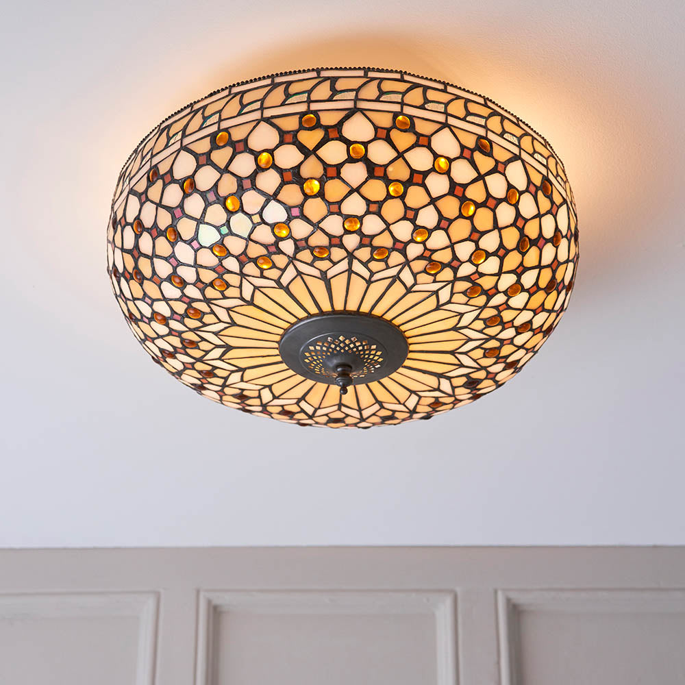 Mille Feux Large 2-Light Flush Ceiling Light - Comet Lighting