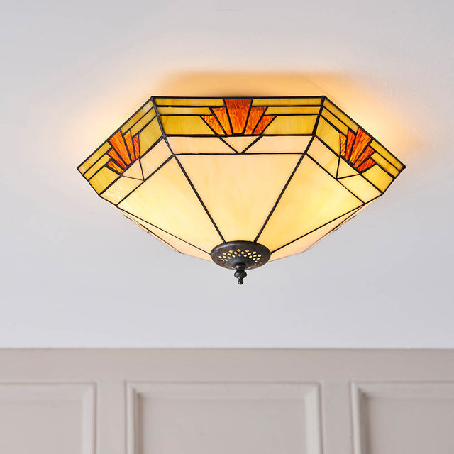 Nevada Large 2-Light Flush Ceiling Light - Comet Lighting
