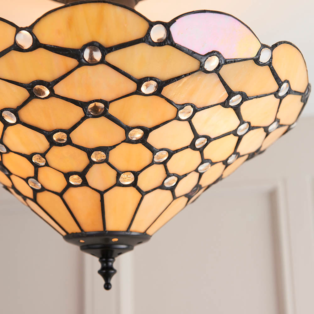 Pearl Medium 3-Light Semi Flush Ceiling Light - Comet Lighting