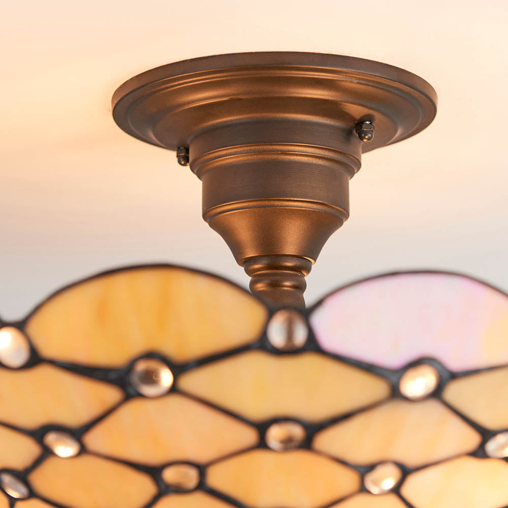 Pearl Medium 3-Light Semi Flush Ceiling Light - Comet Lighting