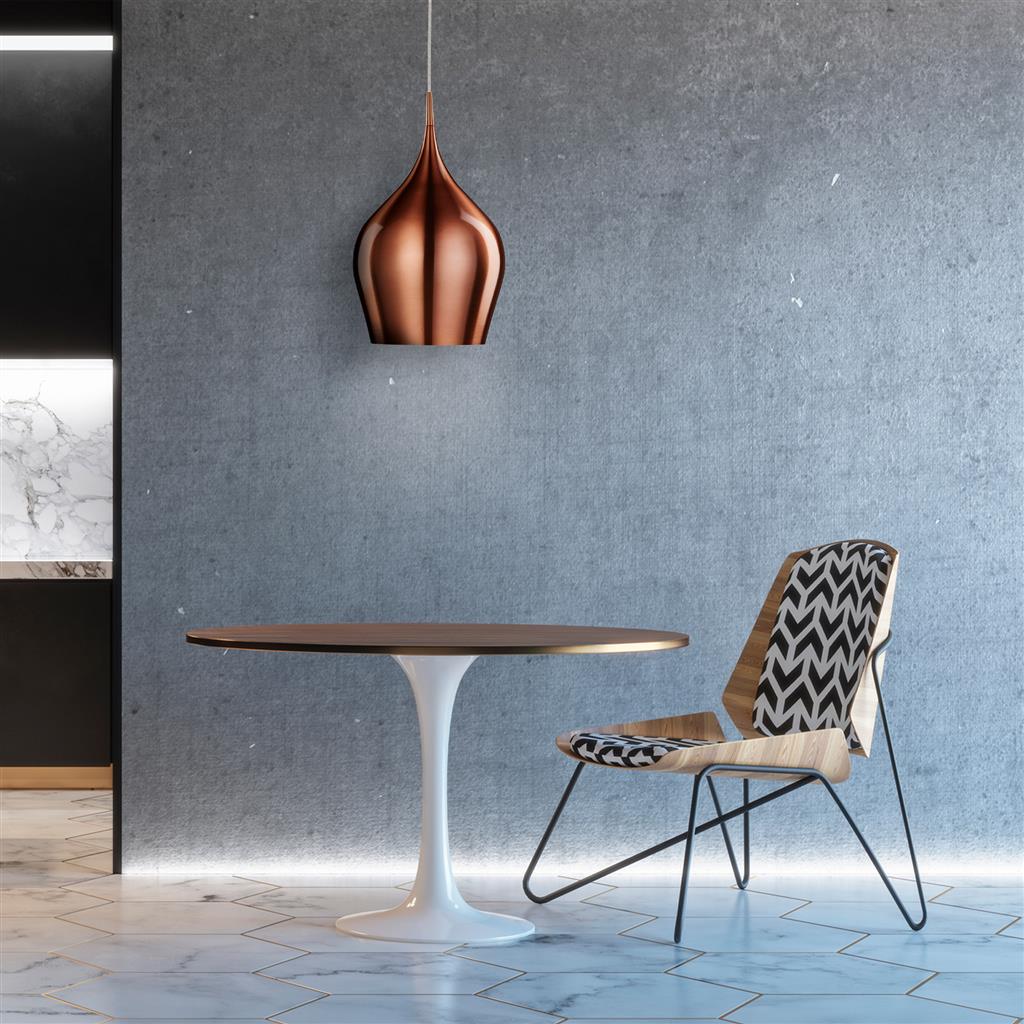 Searchlight Vibrant Large Pendant - Metallic Pink Copper Metal