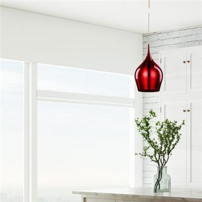 Searchlight Vibrant Large Pendant - Red Aluminium