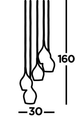 Searchlight Vibrant 5 Light Pendant Multi-Coloured Shades