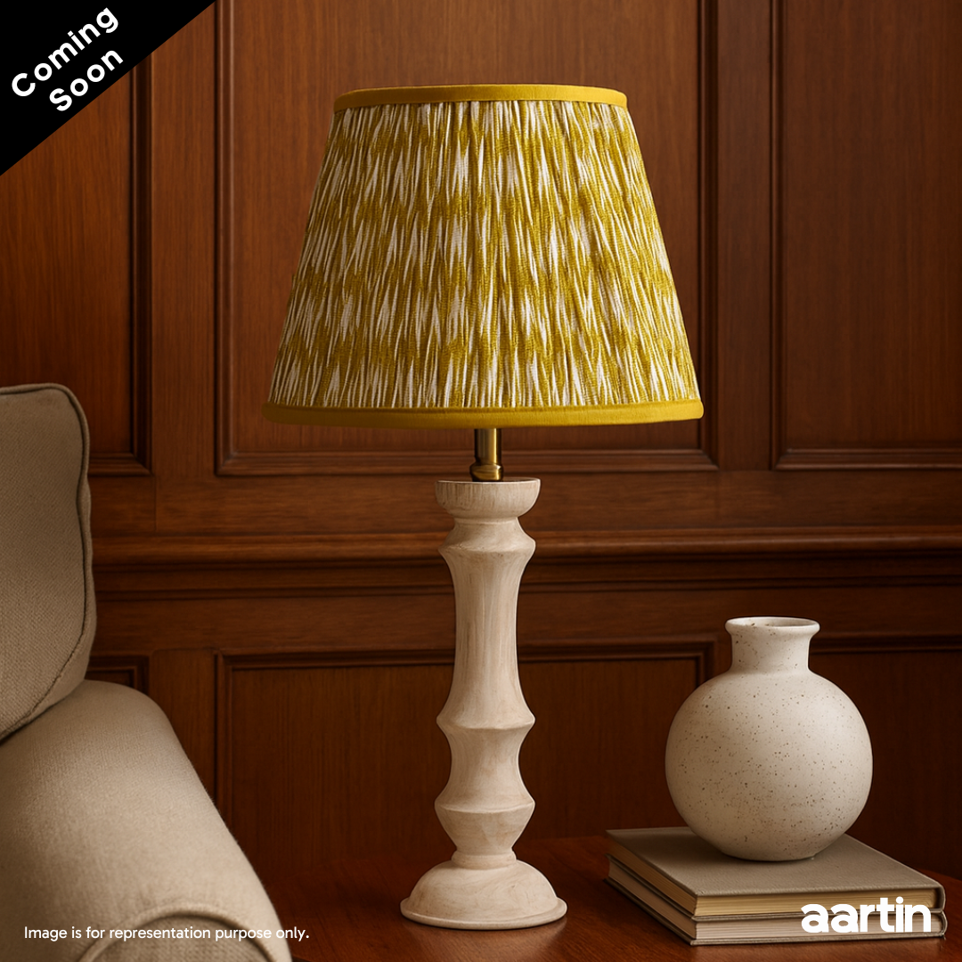 AARTIN ELIZA TABLE LAMP IN WOOD WITH WHITEWASH FINISH (BASE ONLY)