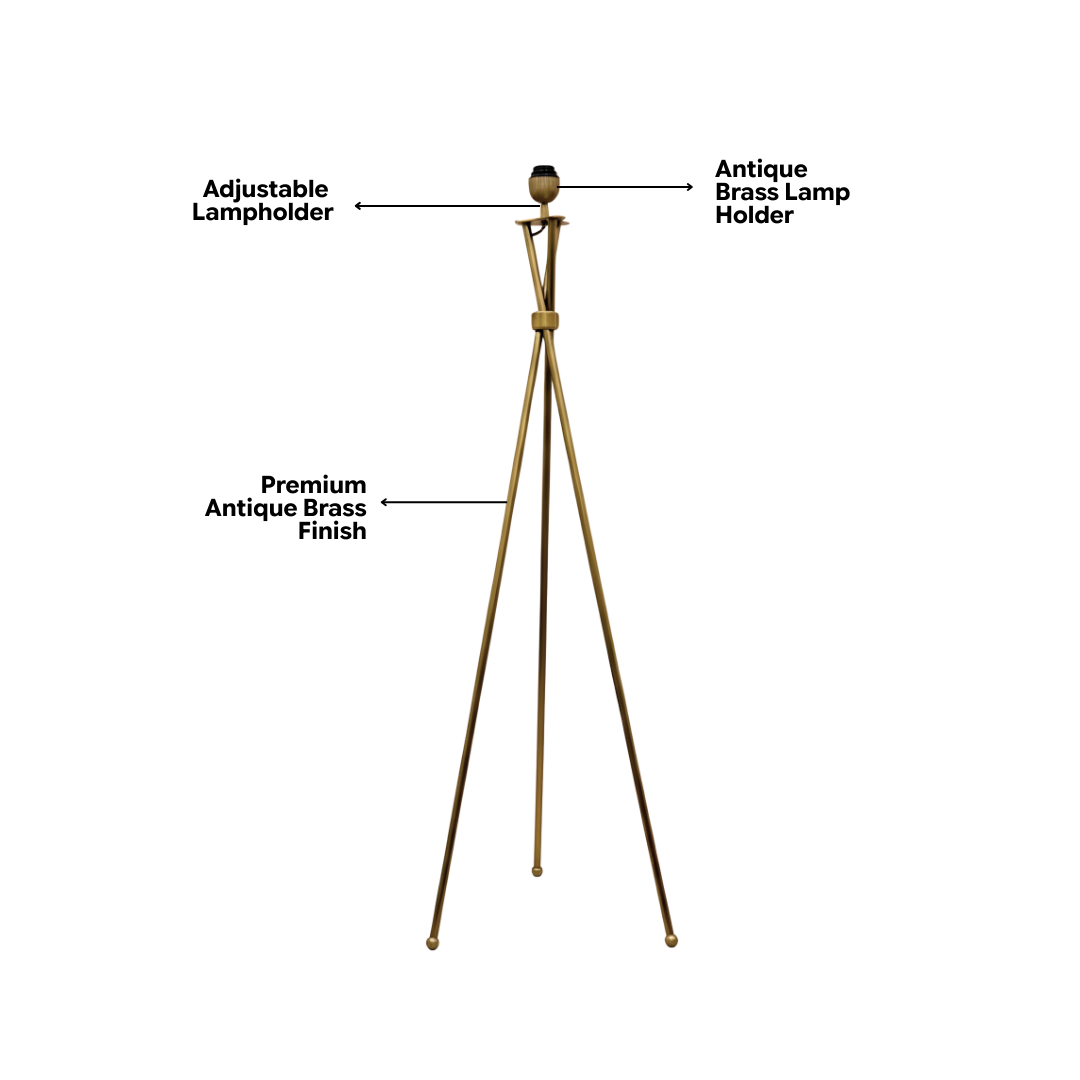 AARTIN Tripod Floor Lamp - Antique Brass (Base Only)