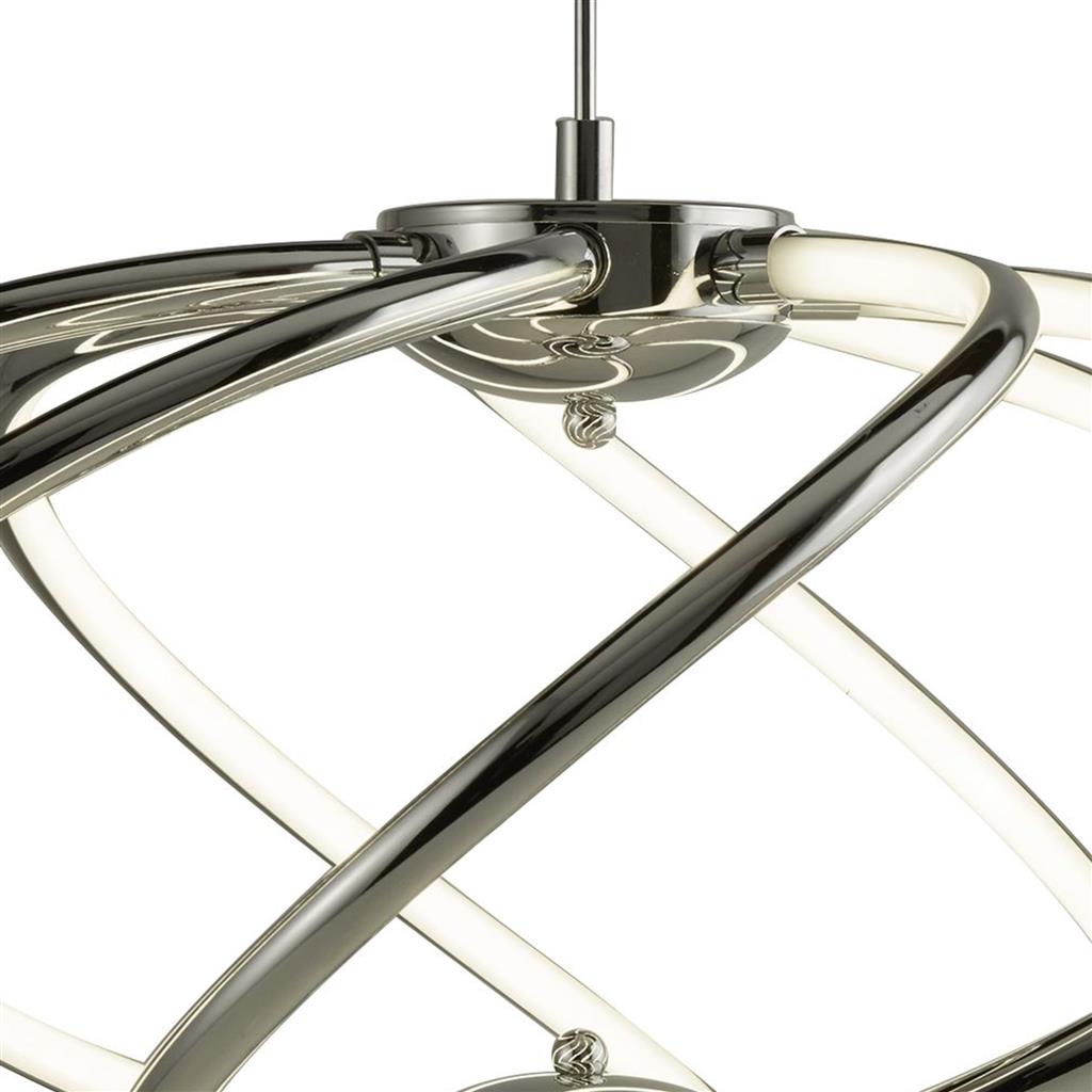 Magic 7Lt Pendant - Chrome Metal & Opal Acrylic - Comet Lighting