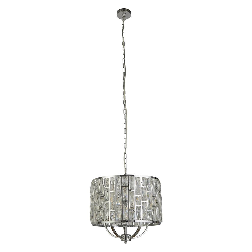 Ideford 5Lt Pendant Ceiling Light Chrome - Comet Lighting