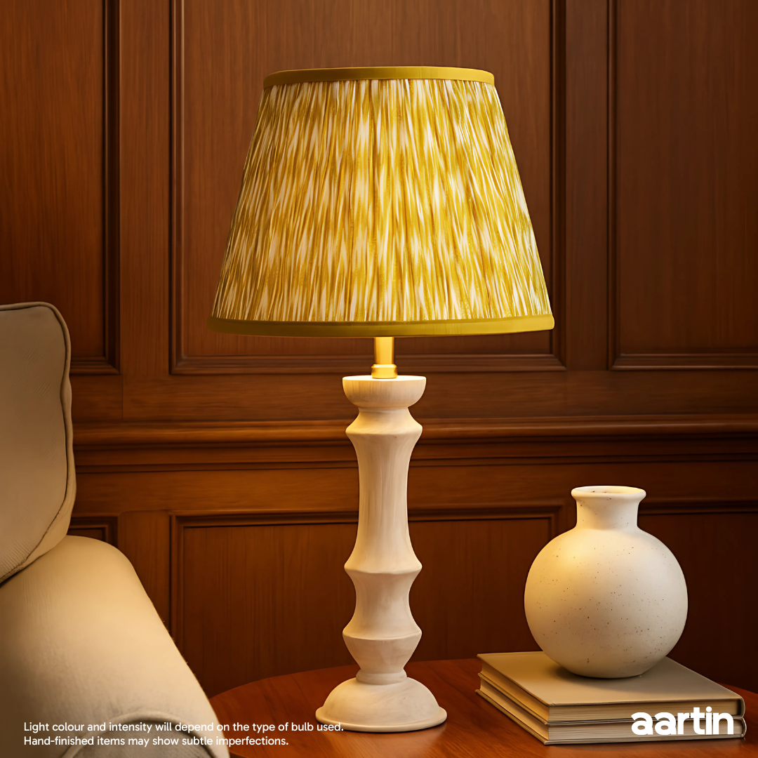 AARTIN ELIZA TABLE LAMP IN WOOD WITH WHITEWASH FINISH (BASE ONLY)